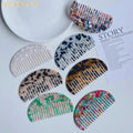 New Wide Tooth Leopard Print Cellulose Acetate Tortoise Brown Hair Comb for Women