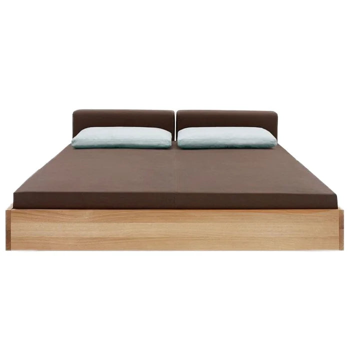 Modern Bedroom Furniture Solid Oak Pine Platform Bed New Design Double Size Soft Bed Faux Leather Upholstered Multifunction for