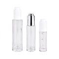 Good Selling 15ml/30ml/50ml Gold/Silver Coated Custom Color Glass Cosmetic Serum Liquid Soap Push Button Dropper Screen Printing