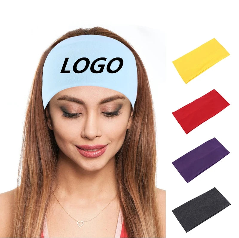 Unisex Private Label Wide Sport Yoga Turban Custom Headband Cotton Hair Bands With Logo