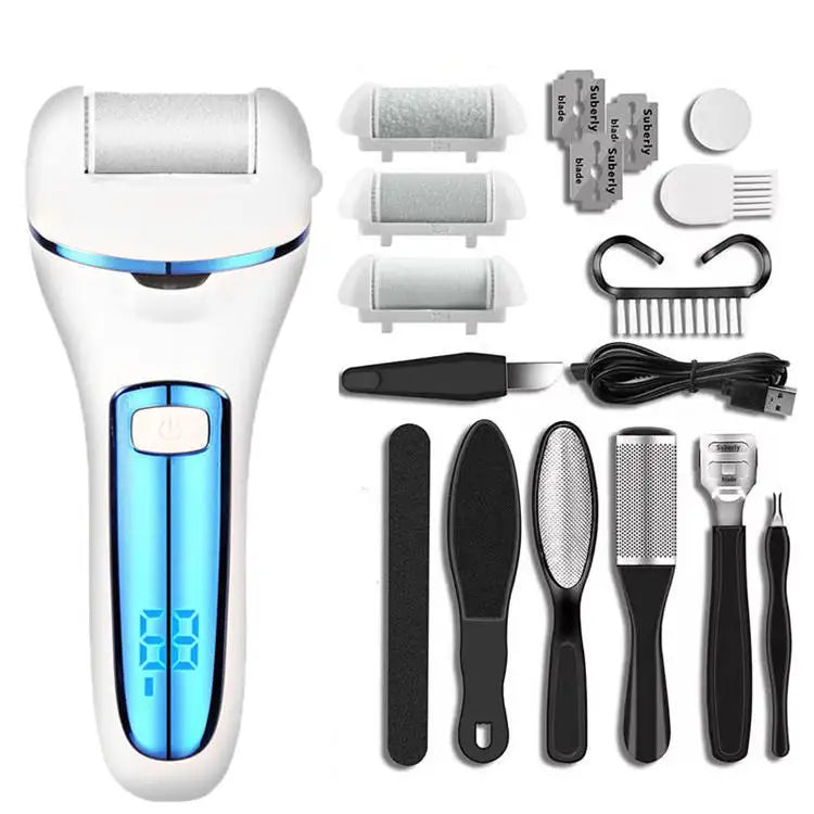 2023 Rechargeable Electric Finger Callus Remover Pedicure File Tool Professional Finger Grinder 3 Rollers Waterproof Finger Care