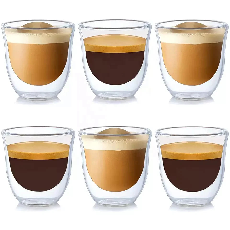 70ml Espresso Cups Aesthetic Glass Cups Clear Glass Coffee Cups