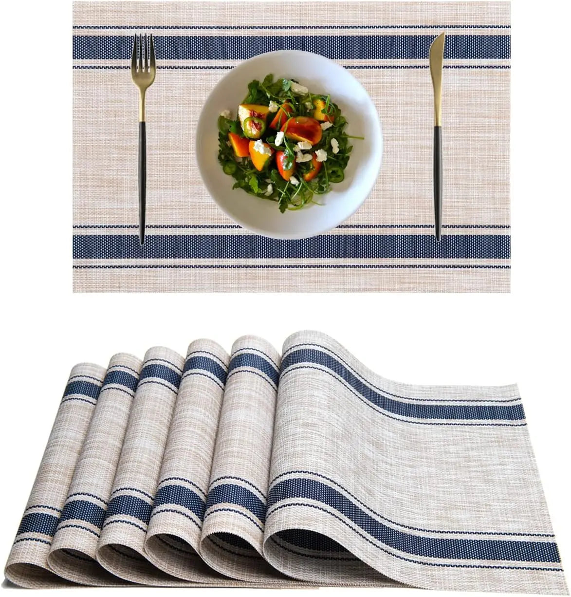 Nordic PVC Place Mat Double Woven Frame Dining Table Thermal Insulation Household Placemat Made Environmentally Friendly Plastic