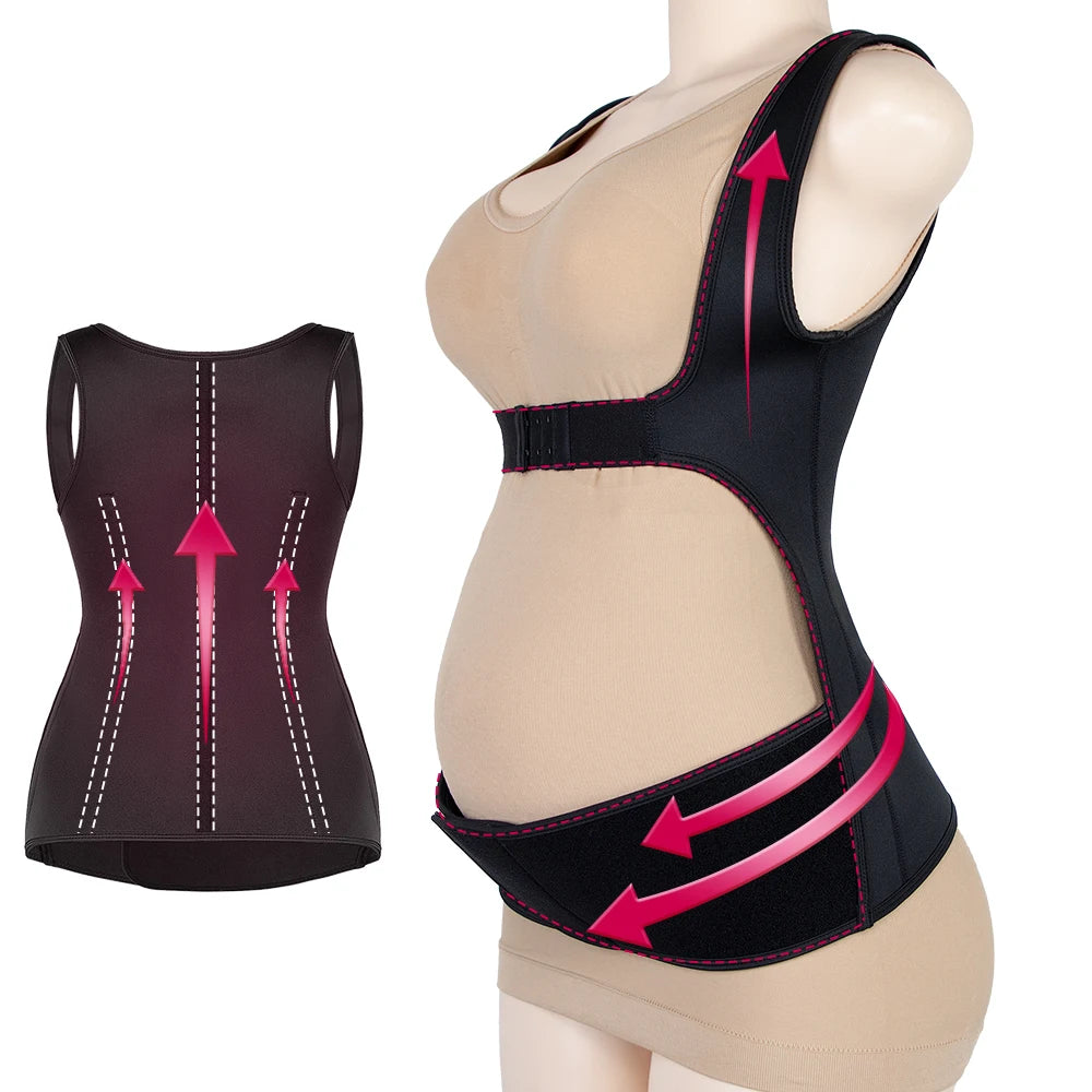 3 1 Breathable Abdominal Binder Adjustable Firm Control Pregnancy Belly Support Band Boned Lumbar Back Support Non Slip