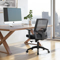Foshan Factory Computer Comfortable Staff Swivel Office Desk Chair Office Furniture Elegant Design Mid Back Black Mesh Chair