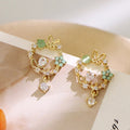 G314 Fashion Flower Cute Butterfly Stud Earrings Korean Jewelry Rhinestone for Women Stud Earring