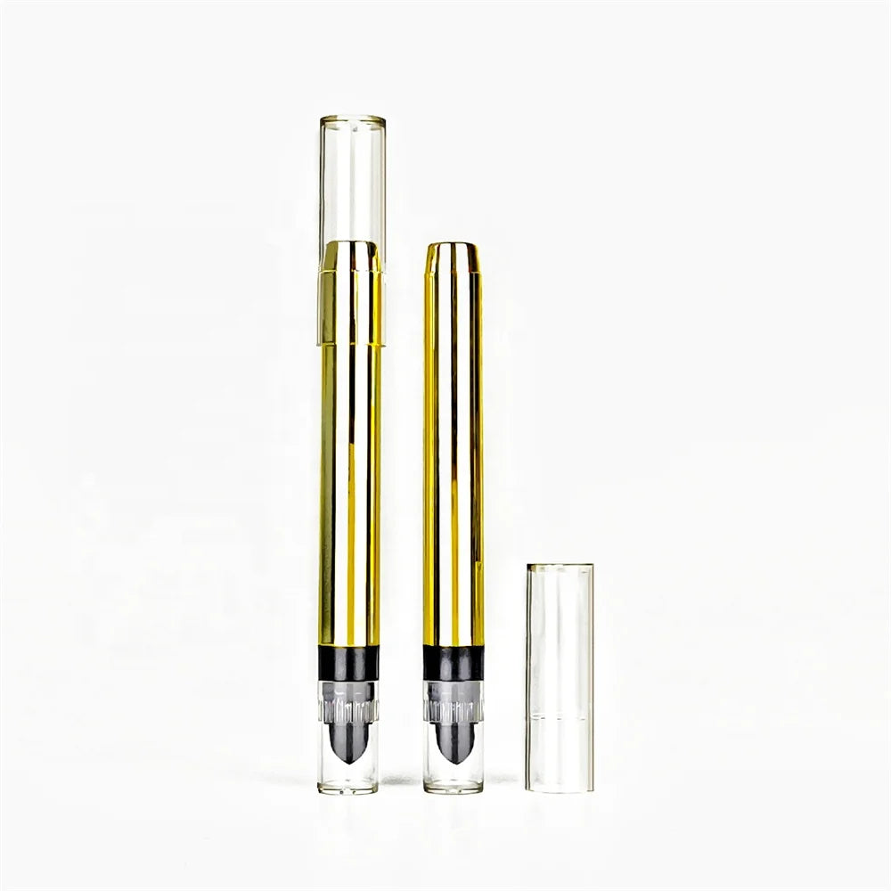Luxury Gold 3.3ml Pearlescent Eye Shadow Silkworm Pen Magic Cosmetic Makeup Tool 10pcs Lipstick Blush Holders with Hot Stamping