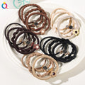 4-Piece Elastic Hair Tie Band with Love Heart Flower Pineapple Rhinestone Decoration for Women
