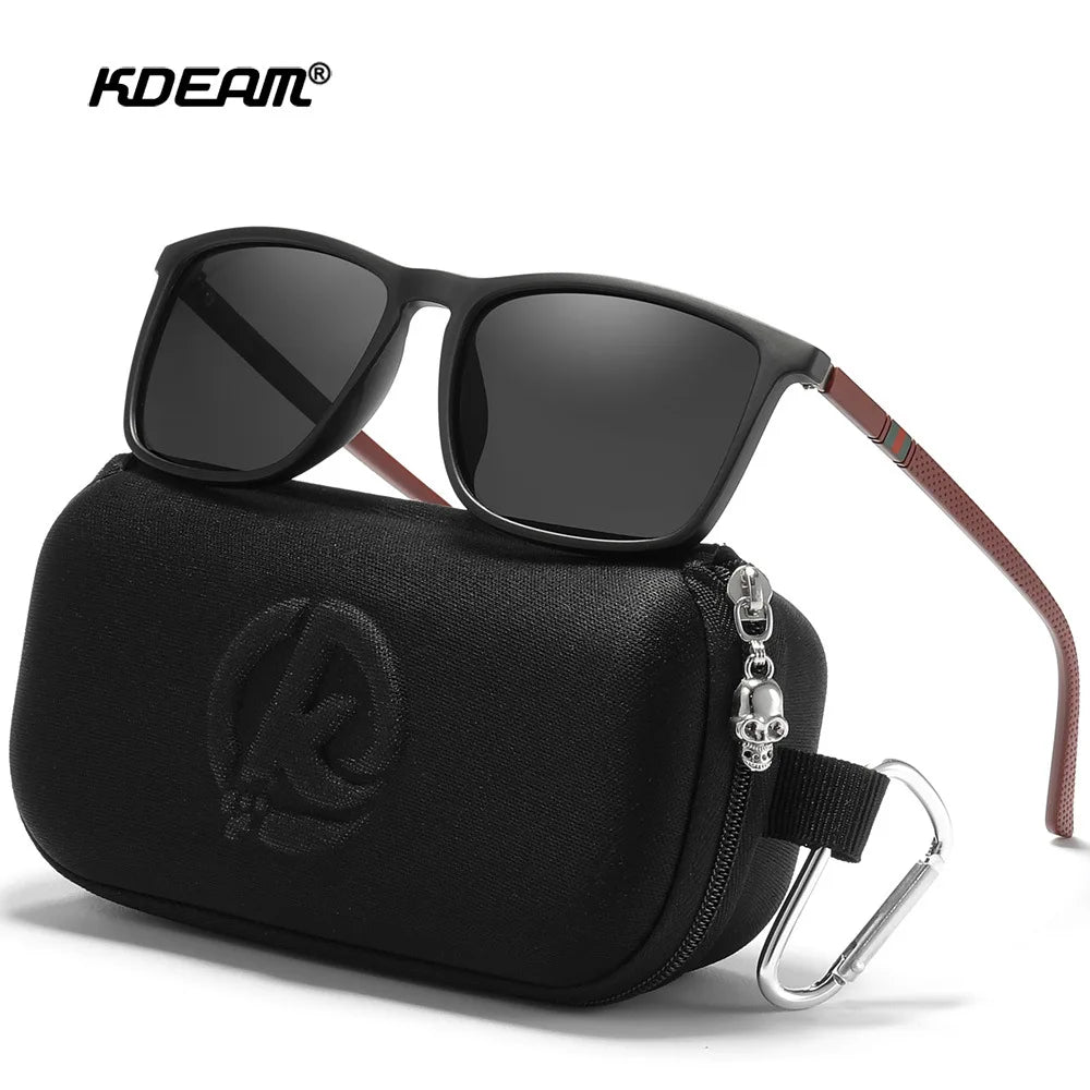KDEAM KD705 Men Fashion Square Polarized Sun Glasses Outdoor Sports Driver Driving Sunglasses Fishing Eyewear UV400 Wholesale