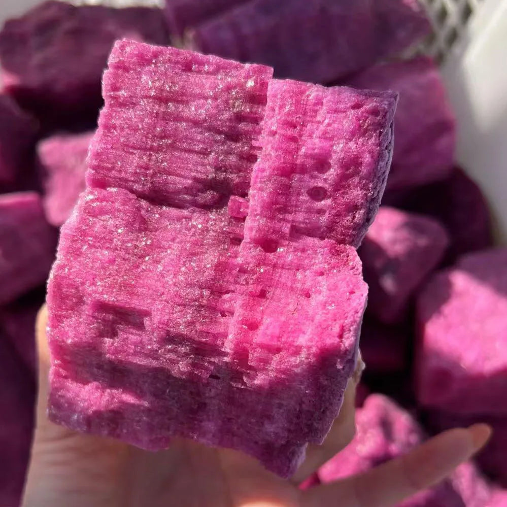 Wholesale Raw Rubine Crystals Healing Stones Natural Rose Red Domestic Ruby Crystal Rough Gemstone for Sale