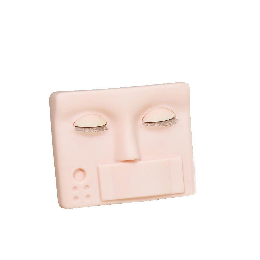 GLAMLASH Silicone Square Mannequin Head for Eyelash Extension Training Beauty Tool Removable Eyes for False Lashes Grafting