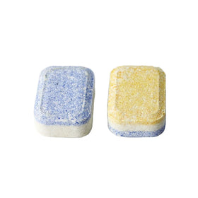 A Tablet of Detergent for Washing Dishes in Dishwashing Machine Dishwasher Tablets