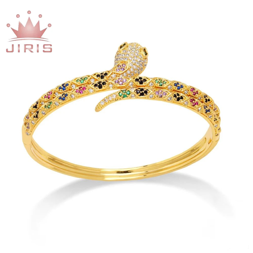 JIRIS Designer Stainless Steel 18k Gold Plated Bijoux Screwdriver Screw Love Snake Nail Bangle Bracelet for Women