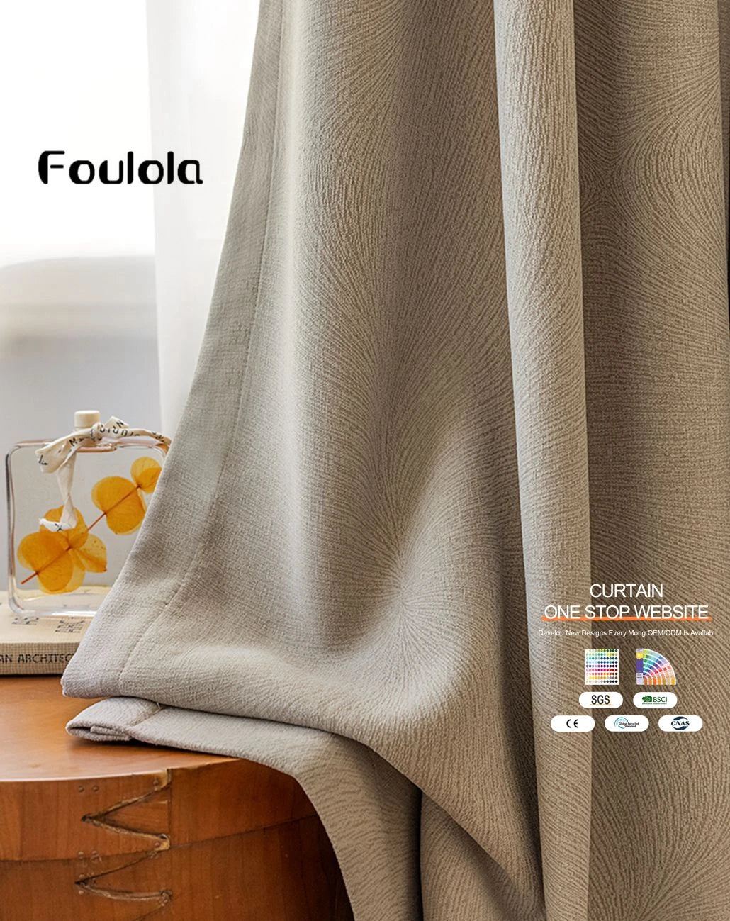 Luxury Curtain Fabrics for Sound Insulation Window Curtains Wholesale