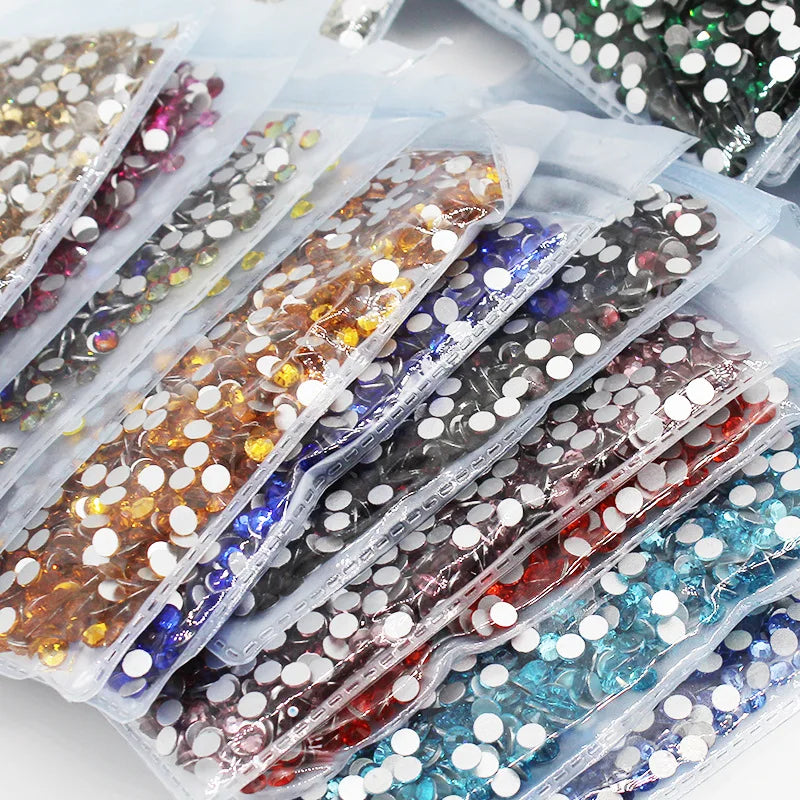Wholesale Crystal Flat Back Non Hot Fix Rhinestone   Round Glass Flat Back Rhinestones Bulk
