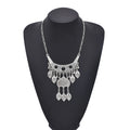 Artificial Turquoise Leaves Choker Necklace Bohemian Pendant Necklaces for Women Boho Ethnic Party Jewelry