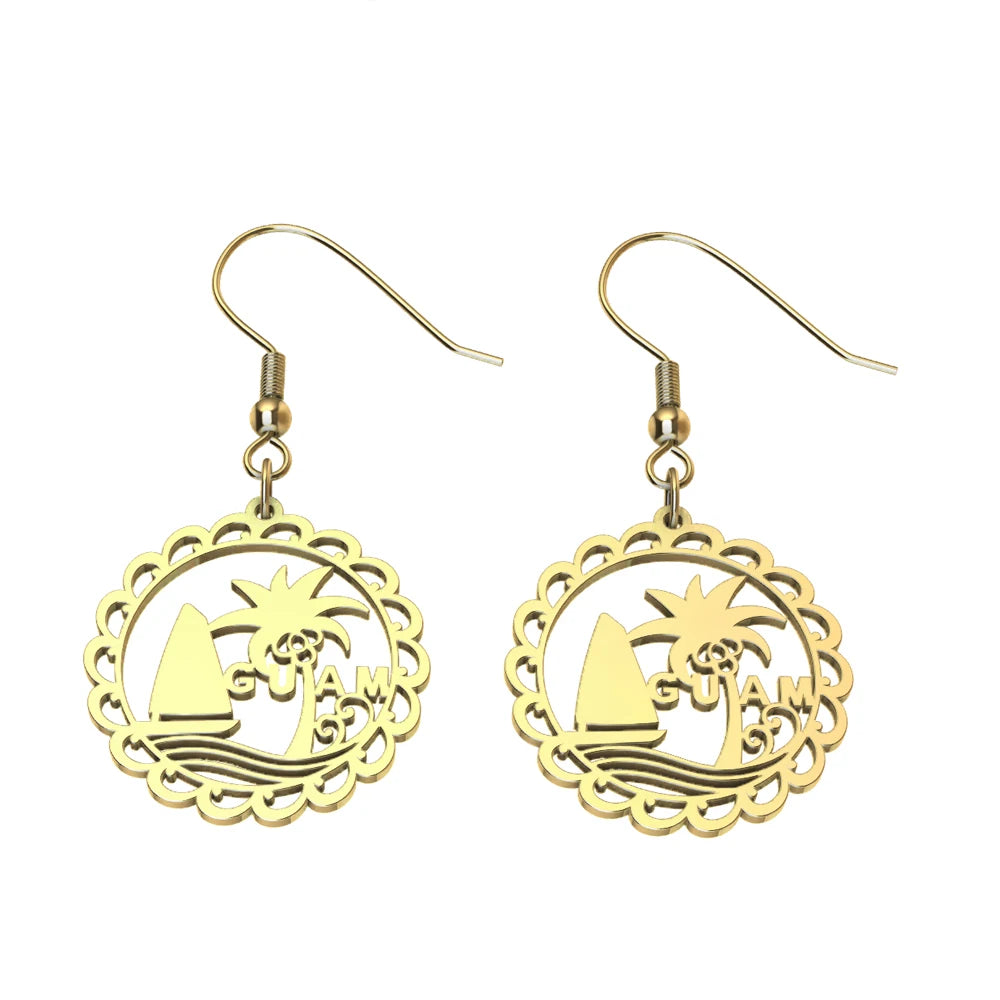 Guam Earring Joyas Jewelry Drop Dangle Earring Guam Jewelry Sets 14k Gold Productos Tendencia 2022 Aretes En Acero Inoxidable