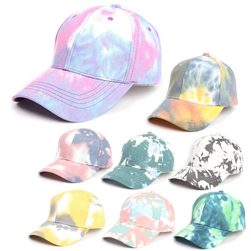Tie Dye Luxury Fitted Baseball Caps Wholesale Ponytail Baseball Cap for Women