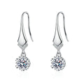 Silver 925 Original Brilliant Cut Total Diamond Test Past 2 Carat D Color Moissanite V Drop Stud Earrings Gemstone Party Jewelry