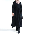 EID Women's Anti-Static Plus Size Cotton Dresses Long Sleeves New Design Turkey Abaya Festivities Traditional Muslim 5 Colors