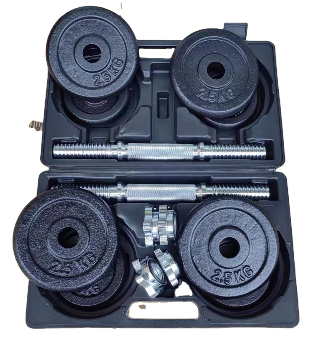 20kg Adjustable Black Painted Cast Iron Dumbbell Set