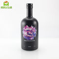Manufacturer Empty 500ml 50cl 16oz Luxury Matte Black Glass Gin Bottle Liquor Vodka Spirits Olive Oil  Glass Bottle with Cork