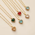 SC Wholesale Colorful Crystal Heart Pendant Necklace Valentine's Day Full Diamond Crystal Heart of Ocean Necklace for Women