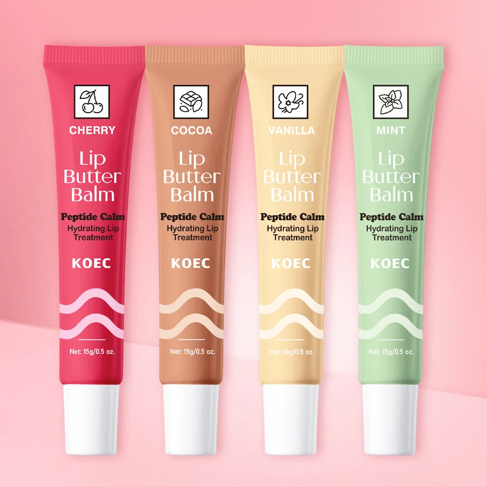 Peptide Calm Lip Butter Balm Cherry Day/Night Hydrating  Nourishes Soft Lips Vitamin E Private Luxury Tinted Label OEM Wholesale
