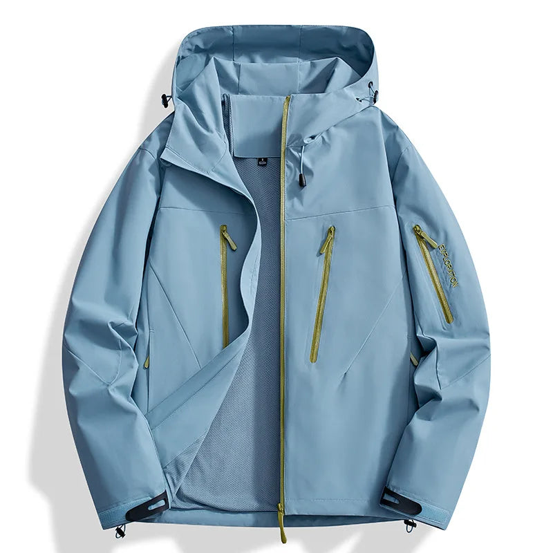 Unisex Lightweight Waterproof Jacket for Adults Autumn Brand Design Varsity Jacket Stand Collar Zipper Windproof Plus Size