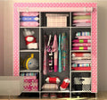 Customized New Style Fabric Wardrobe 3-Door Assembled Plastic Portable Bedroom Furniture Folding and Adjustable for Home Use