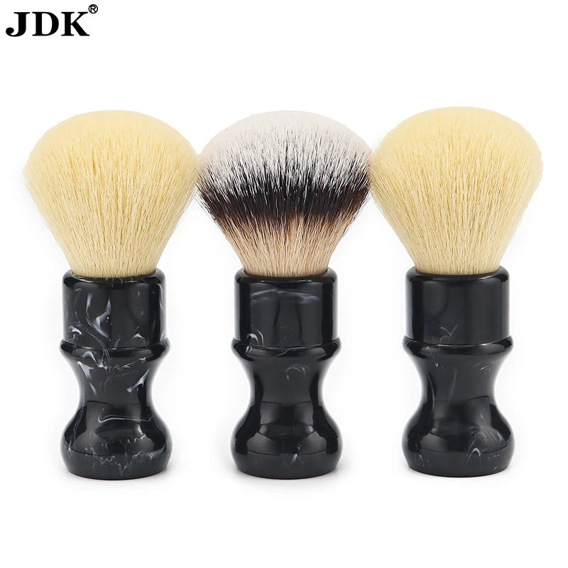 Natural Badger Hair Shaving Brush with Resin Handle and Nylon Bristles for Men