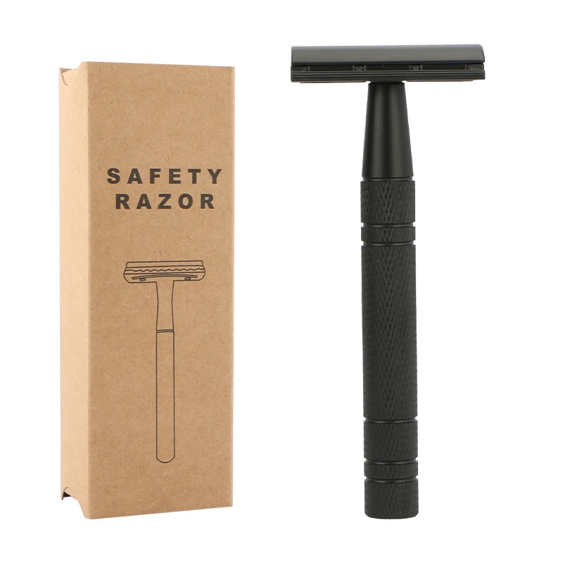 New Trends Classic Safety razor with 3 Piece Aluminum Handle New Arrival Men's Shaving Black Color razor