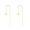 Luxury Fashion Real 18K Gold S925 Sterling Silver Heart Long Tassel Earrings Jewelry for Bridal Wedding