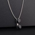 Fashion Black Sunglasses Titanium Steel Pendant Necklace Men Trendy Simple Stainless Steel Chain Men Necklace Jewelry Gift