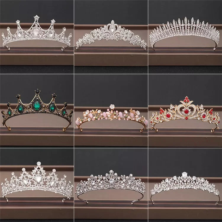 Wholesale Bridal Wedding Rhinestone Crowns Tiara Crystal Metal Crown Tiaras Bridal Hair Accessories Fascinators for Women