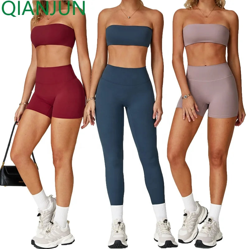Wholesale Women Sportswear 2 Pieces Yoga Fitness Clothes Sportswear Gym Fitness Yoga Set