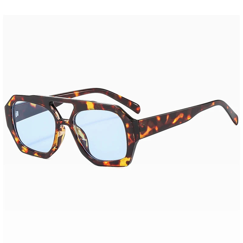 STY3761N Fashion Vintage Tortoiseshell Square Sunglasses Women Men Wholesale Design Sunglasses Retro Blue Oversized Pilot Shades