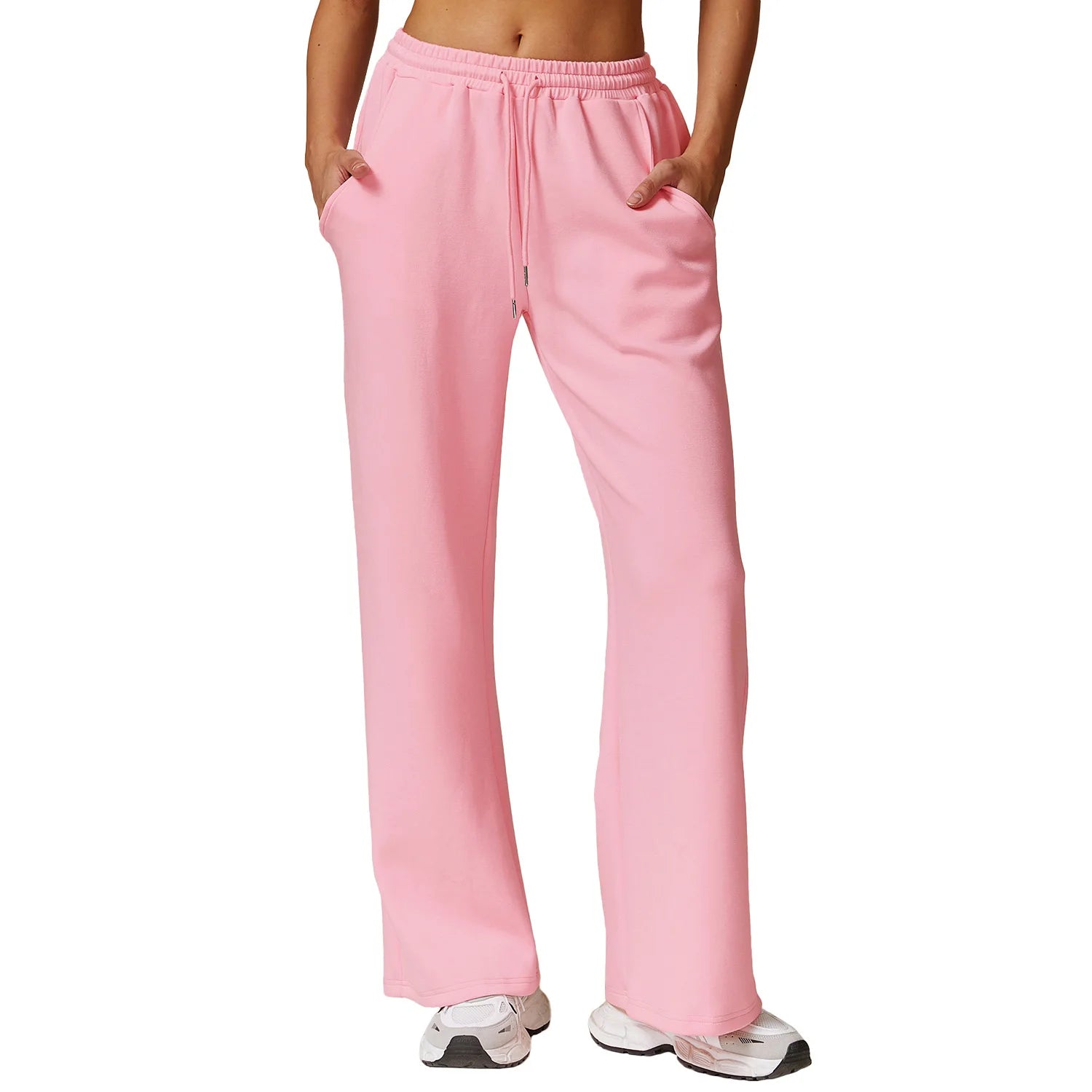 Women's Thin High Waist Drawstring Sweatpants Loose Straight Casual Sports Fitness Sweatpants