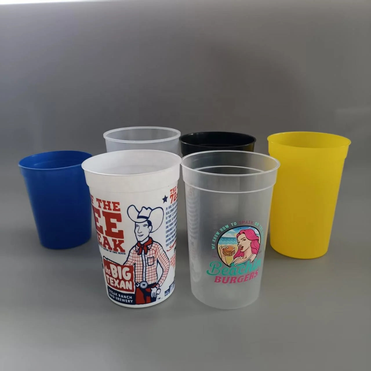 Custom logo Plastic Drink Cup Reusable Hard PP Party Beer Cup Plastic Hot Drink Cups Travel Party Beer Drinking Beverage Mugs