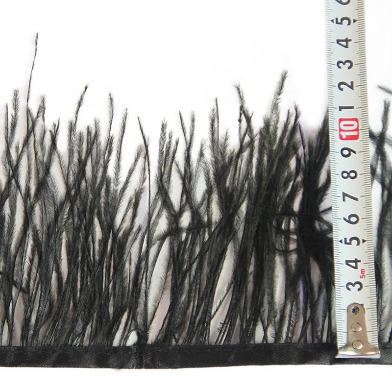 Wholesale 4-6 Inch(10-15 Cm) High Quality Real Feather Soft and Fluffy Ostrich Feather Fringe Trim Fabric for Evening Dress