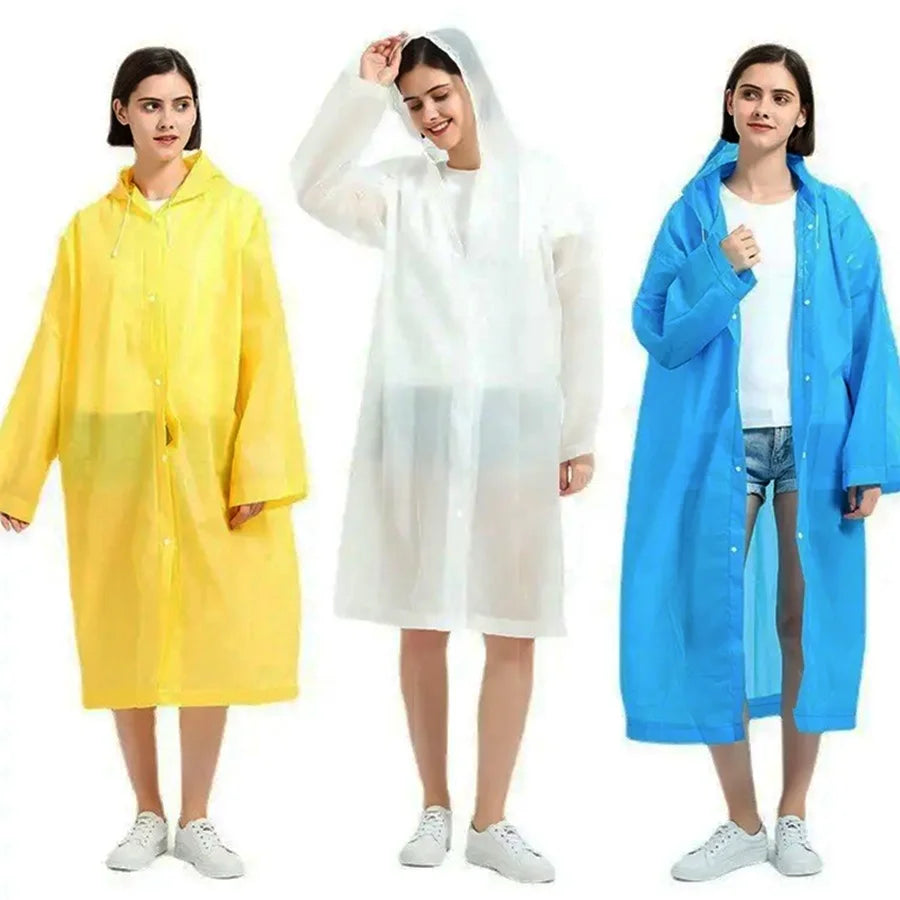 Adults Long Raincoat Customized Logo Print Rain Wear Reusable Eva Raincoat Transparent Rain Coats Waterproof for Woman