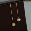 Simple Elegant Cute Fashion Pure 925 Sterling Silver Flower Pearl Drop Stud Earrings for Women Girls Jewelry