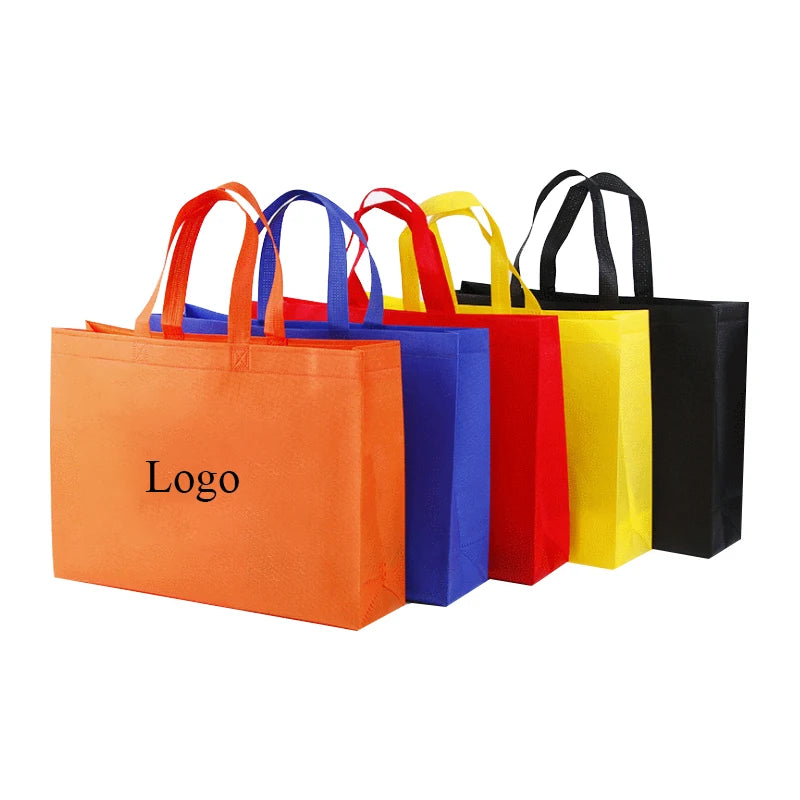 Wholesale Custom Printed Logo Recycled Non-Woven Tote Bag Reusable Promotional Shopping Bag with Zipper