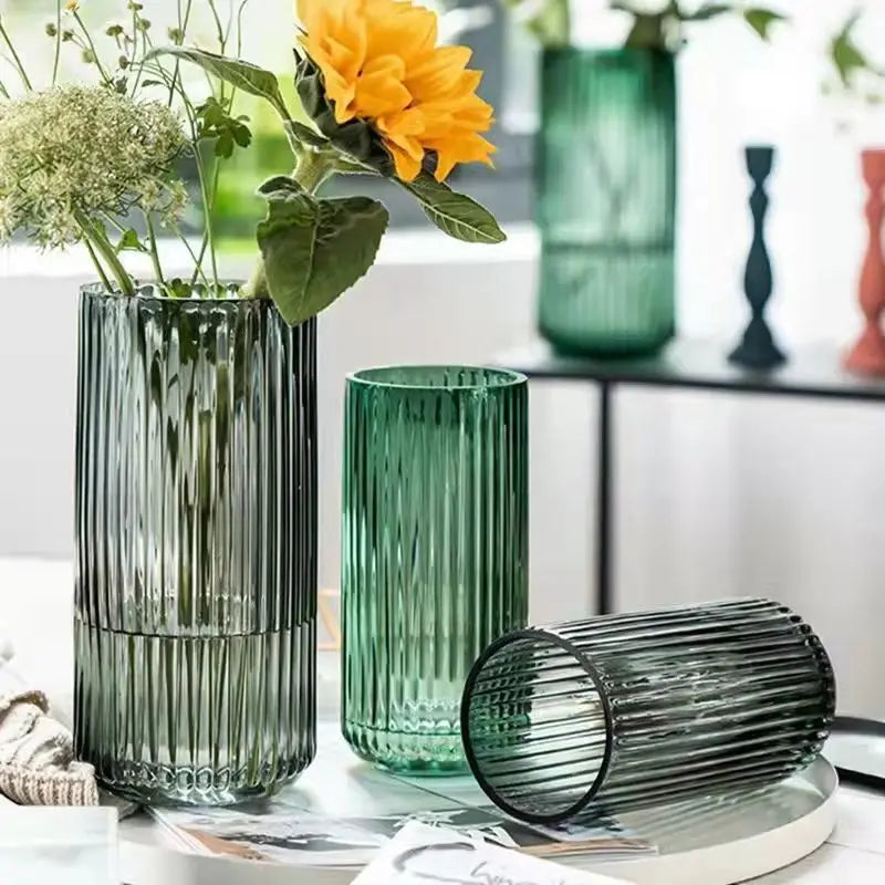 M932 Round Shape Transparent Glass Vases Wedding Centerpiece clear Cylinder Glass Flower Vases for Home Wedding Decoration