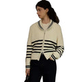 2026 New Collection Winter Custom Logo Women's Loose Winter Knit Top with Long Sleeves Striped Knitted Casual Cardigan for Women