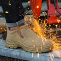 8847-4 Low Cut Suede Leather Steel Toe Welding Work ShoesOil Resistant Rubber Sole Puncture-proof Safety Shoes for Construction
