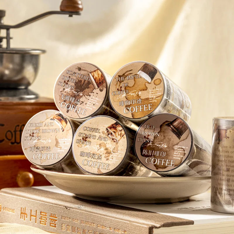 2M/Roll Swinging Brown Stains Collection Collage Finding Base Tape Handbook European Vintage Decoration