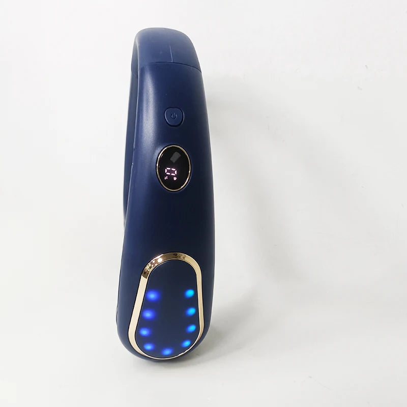 Portable Sound Box Portable Neck Fan Retractable Usb Rechargeable Ceiling Fan With 7 Color Changing Led Light