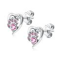 Factory Wholesale 2023 INS Fashion Silver Cat Heart Colorful Stud Earring Fine Jewelry for Women
