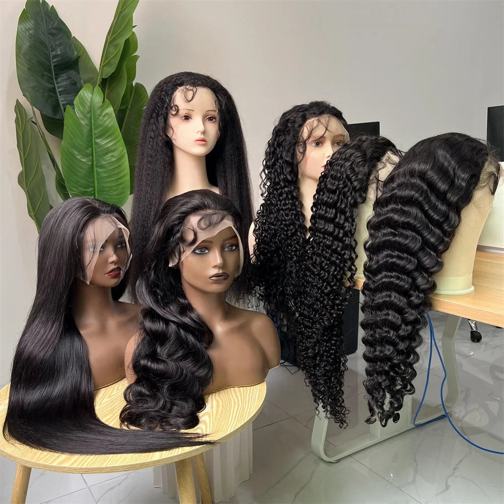 13x4 10-30inch 200 Density Straight Body Wave Deep Wave Deep Curly Water Wave Kinky Straight Human Hair Wigs Manufacturers